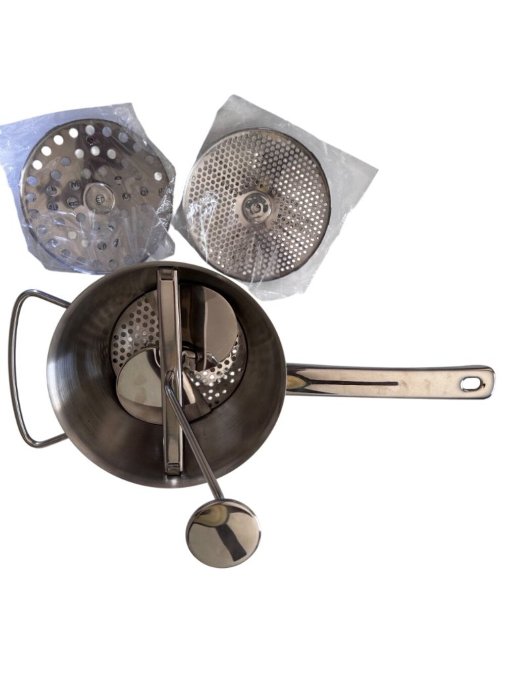 Stainless Steel Food Mill 3 Interchangeable Discs For Sauces Purees Baby Food - Picture 3 of 8